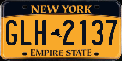 NY license plate GLH2137