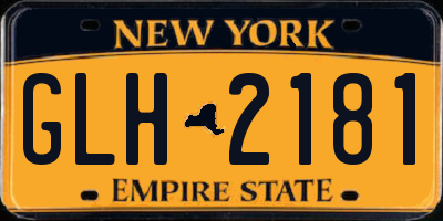 NY license plate GLH2181
