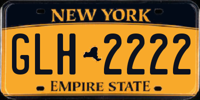 NY license plate GLH2222
