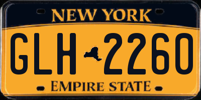 NY license plate GLH2260