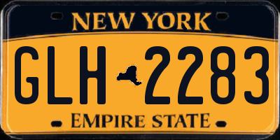 NY license plate GLH2283