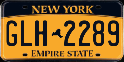 NY license plate GLH2289