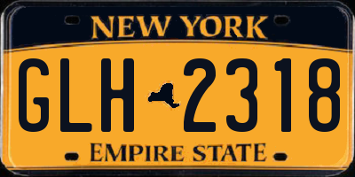 NY license plate GLH2318