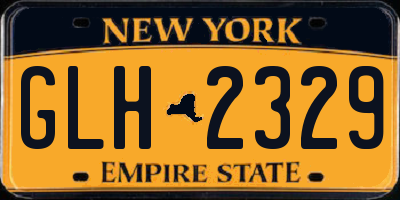 NY license plate GLH2329