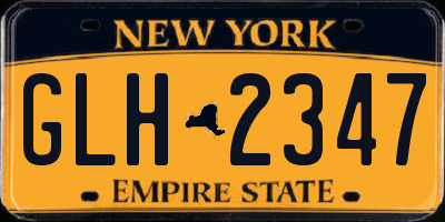 NY license plate GLH2347