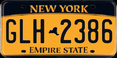 NY license plate GLH2386