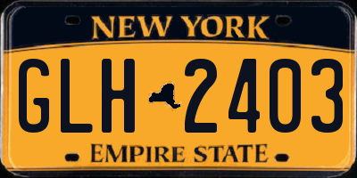 NY license plate GLH2403