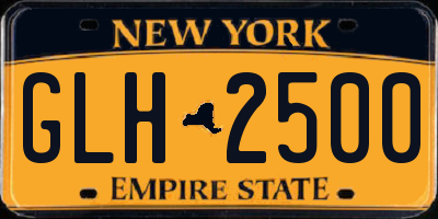 NY license plate GLH2500