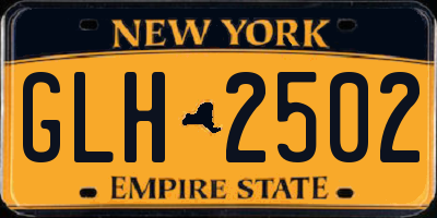 NY license plate GLH2502