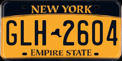 NY license plate GLH2604