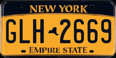 NY license plate GLH2669