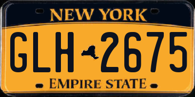 NY license plate GLH2675