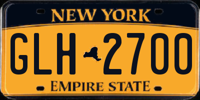 NY license plate GLH2700