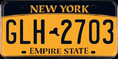 NY license plate GLH2703
