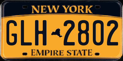 NY license plate GLH2802
