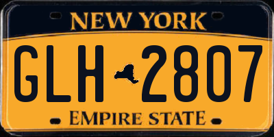 NY license plate GLH2807