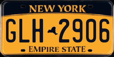 NY license plate GLH2906