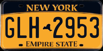 NY license plate GLH2953