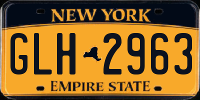 NY license plate GLH2963