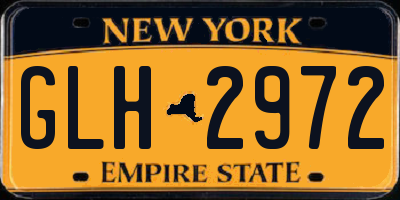 NY license plate GLH2972