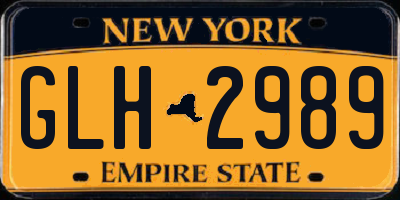 NY license plate GLH2989