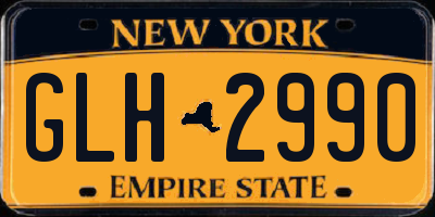 NY license plate GLH2990