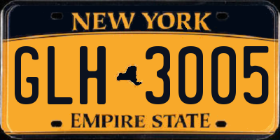 NY license plate GLH3005