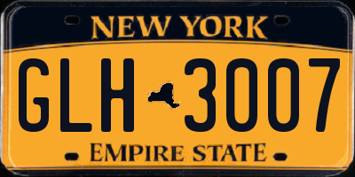 NY license plate GLH3007