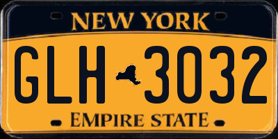 NY license plate GLH3032