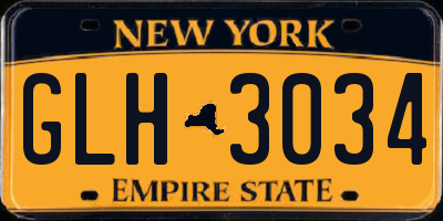 NY license plate GLH3034