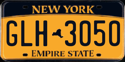 NY license plate GLH3050