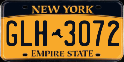 NY license plate GLH3072