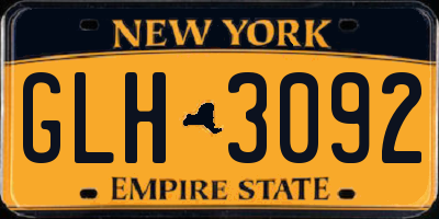 NY license plate GLH3092