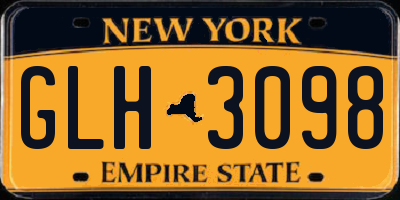 NY license plate GLH3098