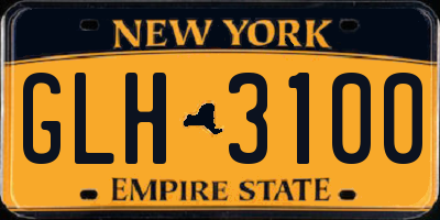 NY license plate GLH3100