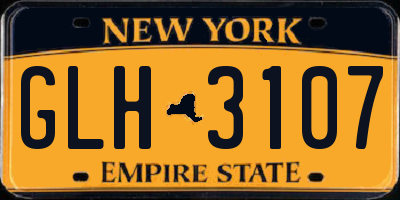 NY license plate GLH3107