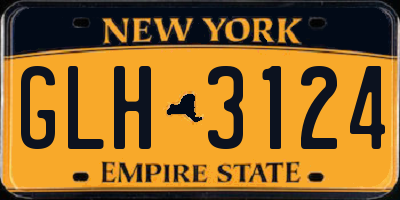 NY license plate GLH3124