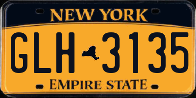 NY license plate GLH3135
