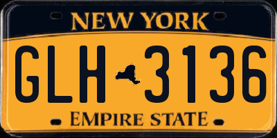 NY license plate GLH3136