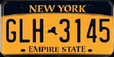 NY license plate GLH3145