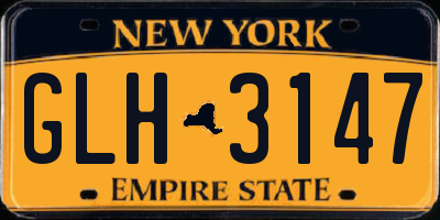 NY license plate GLH3147