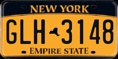 NY license plate GLH3148