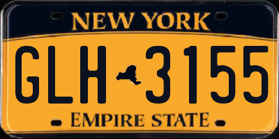 NY license plate GLH3155