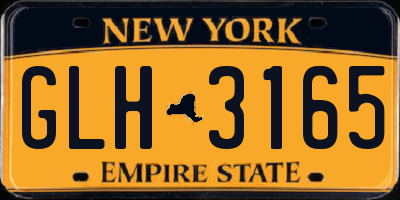 NY license plate GLH3165