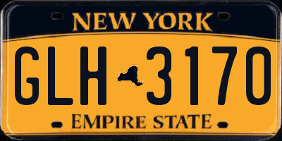 NY license plate GLH3170