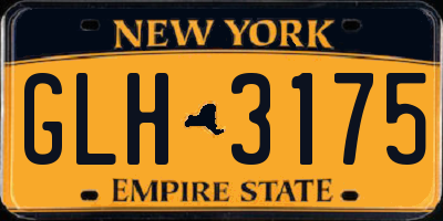 NY license plate GLH3175