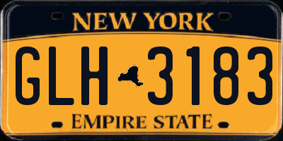 NY license plate GLH3183