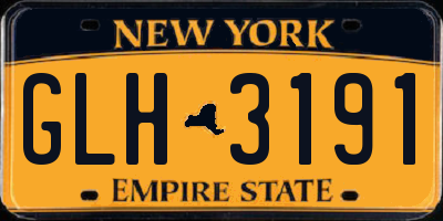 NY license plate GLH3191