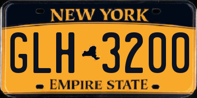 NY license plate GLH3200