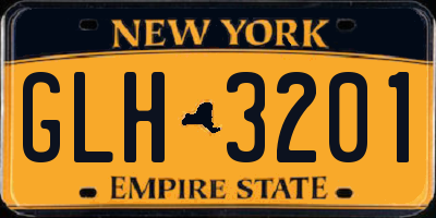 NY license plate GLH3201